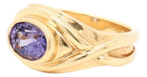Vintage 14k Yellow Gold & Tanzanite Cocktail Ring