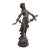 Antique A. Moreau “Morning” Signed Bronze Sculpture on Green Marble For Sale