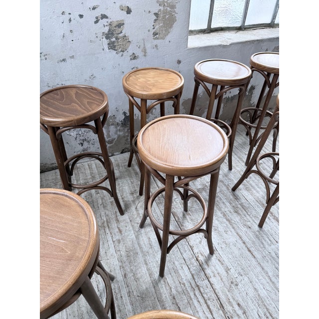 Baumann Bistro Bar Stools, 1980s, Set of 8 For Sale - Image 4 of 18
