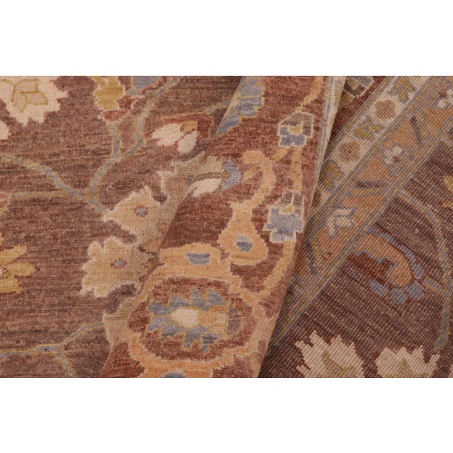 Beige Classic Ziegler Brown Beige Hand-Knotted Wool Rug - 9'3'' X 12'7'' For Sale - Image 8 of 8