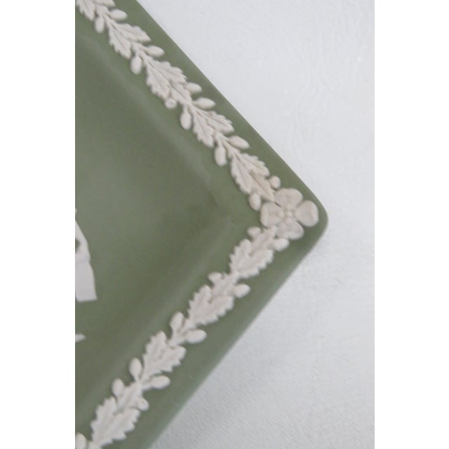 Wedgwood Green Jasperware Diamond Shaped Trinket Ring Dish Made in England 4981b For Sale In Miami - Image 6 of 13