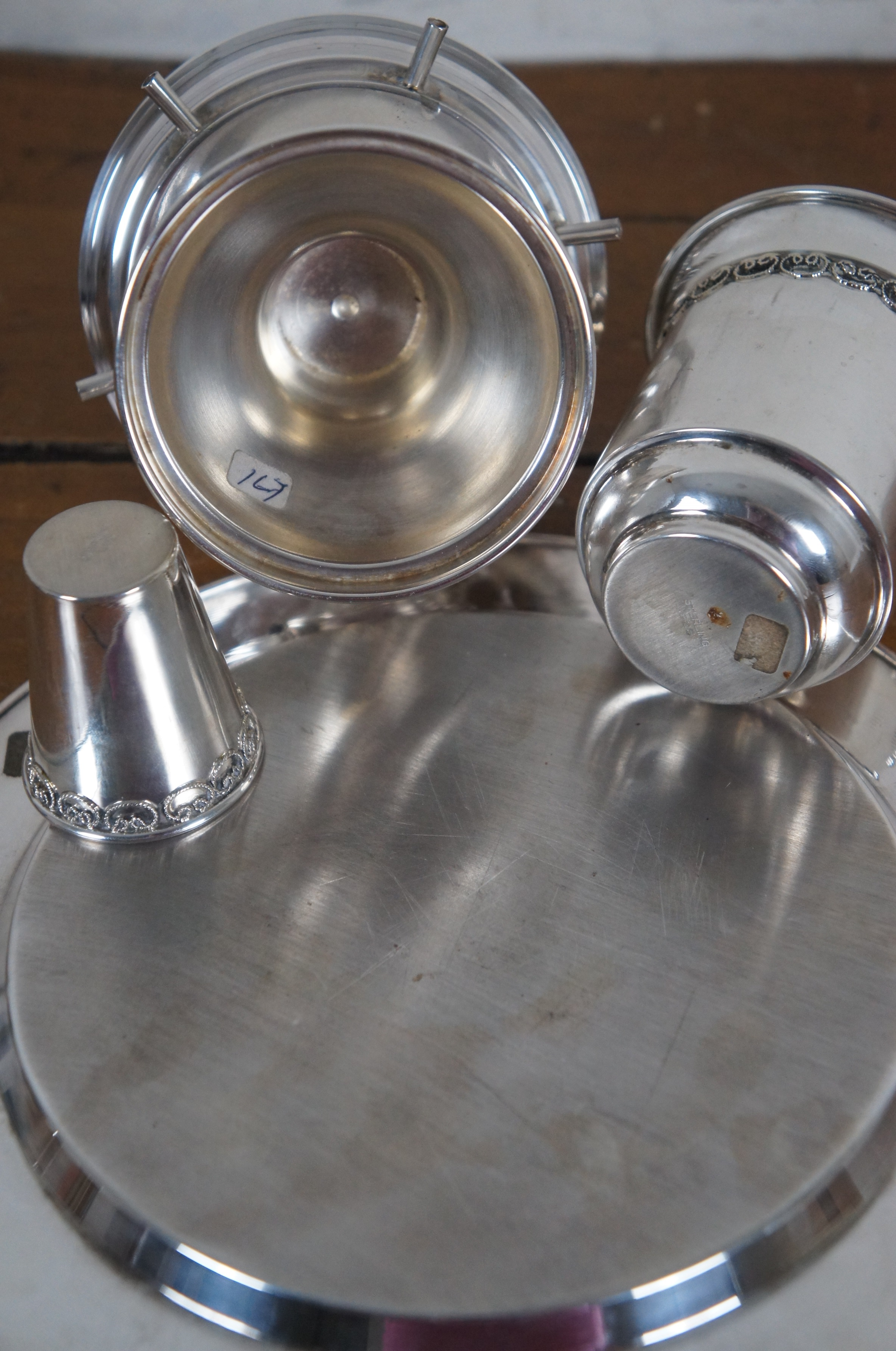 Silver Plated 8-Cup Fountain Grape Design - Judaica Kiddush Ritual Item & Home Decor - View #6