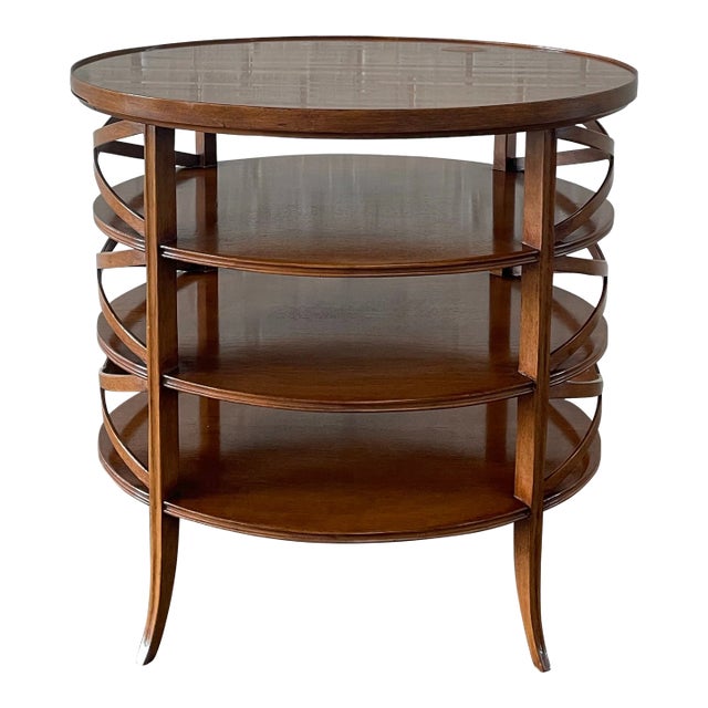 Dessin Fournir Traversa Oval Tiered Side Table by Erika Brunson For Sale