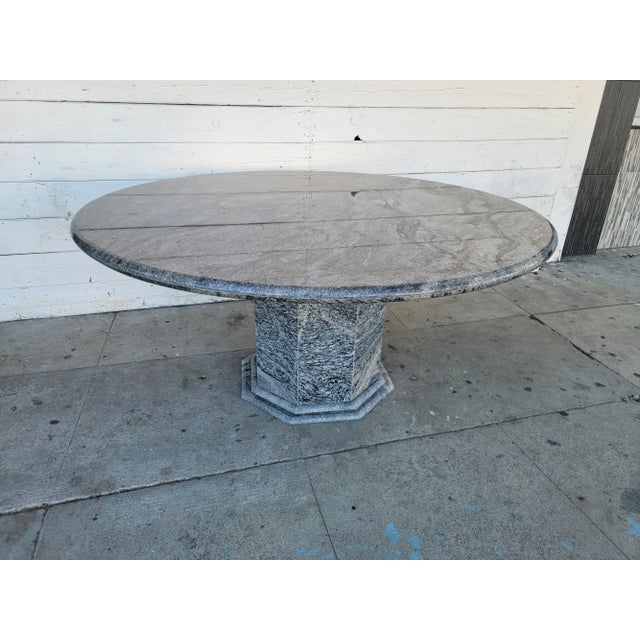 1970s Mid Century Modern Granite Dining Table For Sale In Los Angeles - Image 6 of 18