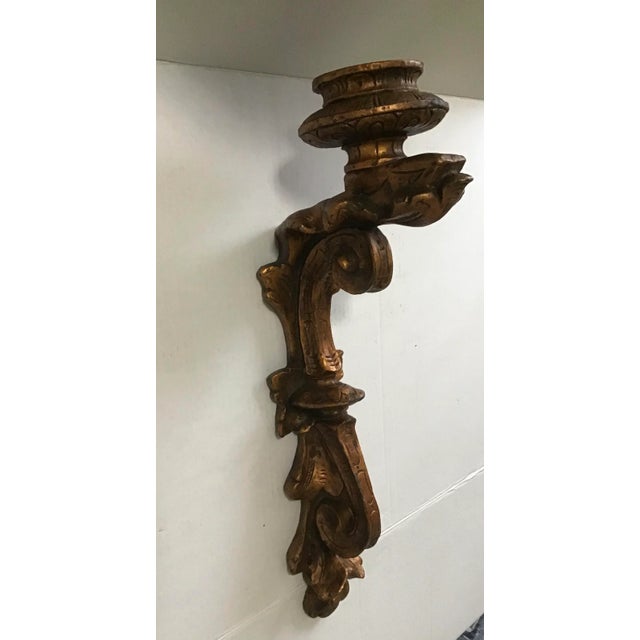 Mid 20th Century French Louis XV-Style Gilt Candle Sconce For Sale In Cleveland - Image 6 of 12