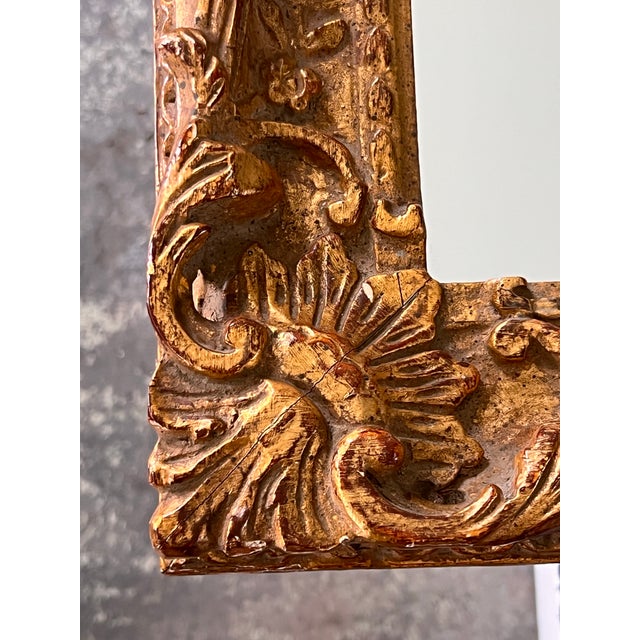 Silver Large Antique-Style Giltwood Mirror, 40.5” X 34.5”, Ornate Rococo Frame, Horizontal or Vertical Hanging For Sale - Image 8 of 12