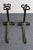 Black Pair of Tall Arts and Crafts Hand Forged Iron Fireplace Andirons For Sale - Image 8 of 18