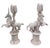 Vintage Ceramic Rearing Unicorn and Leaf Pillar Candleholders For Sale In West Palm - Image 6 of 12