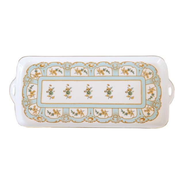 Vintage French Limoges Style Porcelain Tray For Sale