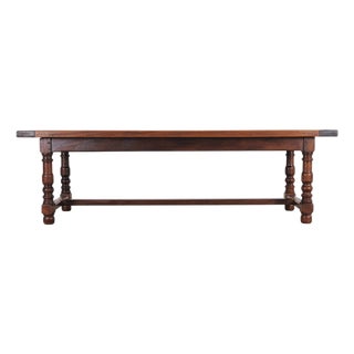 Country French Provincial Mahogany Farmhouse Dining Table 8 Ft For Sale