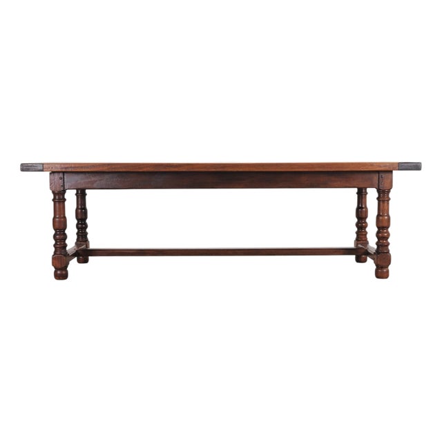Country French Provincial Mahogany Farmhouse Dining Table 8 Ft For Sale