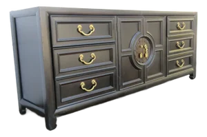 Century Hollywood Regency Long Low Dresser Sideboard Media Cabinet 5887