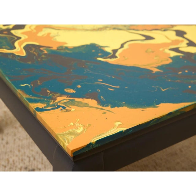 Vintage Marbled Abstract Square Side Table For Sale In Los Angeles - Image 6 of 9