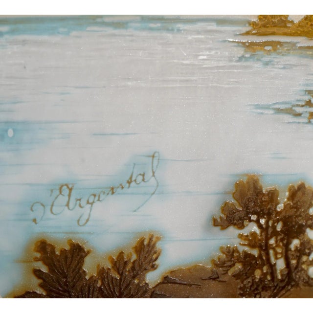 Glass Monumental D’Argental Paul Nicolas Cameo Landscape Vase For Sale - Image 7 of 9