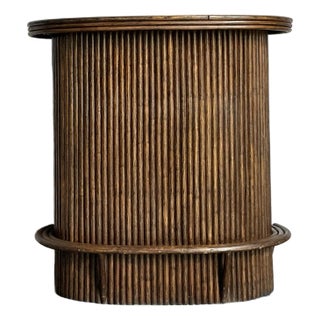 Vintage Boho Rattan Dry Bar For Sale
