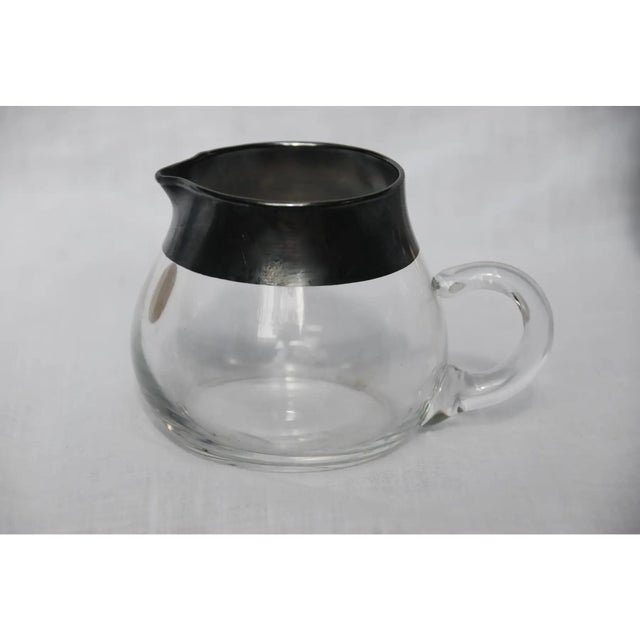 Mid-Century Modern Mid-Century Dorothy Thorpe Creamer and Glasses-Set of 4 For Sale - Image 3 of 9