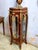 French French Style Small Display Cabinet – Marble Top Vitrine With Glass Doors & Gold Leaf Details For Sale - Image 3 of 3