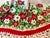 Vintage Handmade Christmas Tablecloth Red Poinsettia Flowers White Fringe For Sale - Image 4 of 5