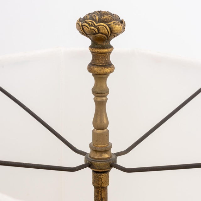 Chinese Mid 20th Century Chinese Figural Motif Brass Lamp For Sale - Image 3 of 11