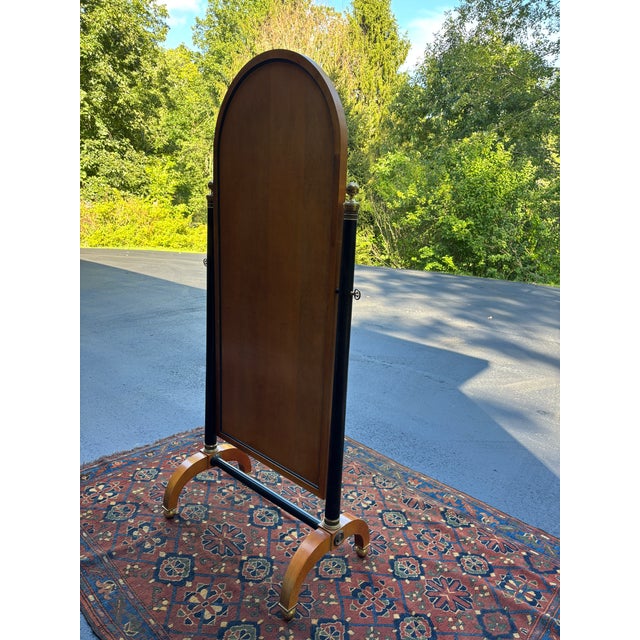 French Empire Style Arched Cheval Mirror For Sale - Image 10 of 12