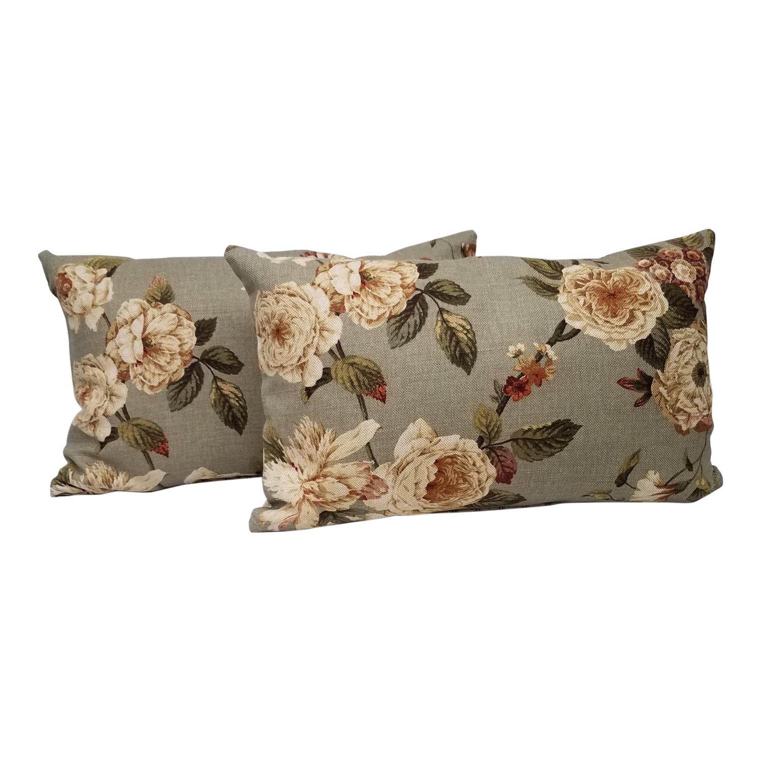 Floral Lumbar Pillows A Pair Chairish