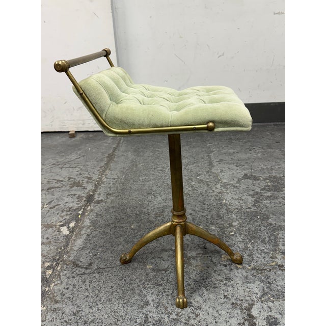 French Brass Swivel Stool, Circa 1940's For Sale In San Francisco - Image 6 of 12