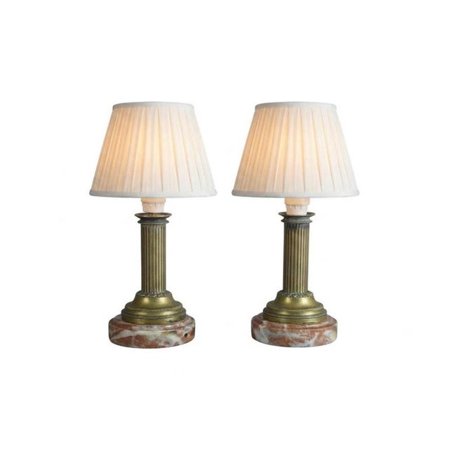 French Neoclassical Brass and Marble Table Lamps, 1920s, Set of 2 For Sale - Image 10 of 10