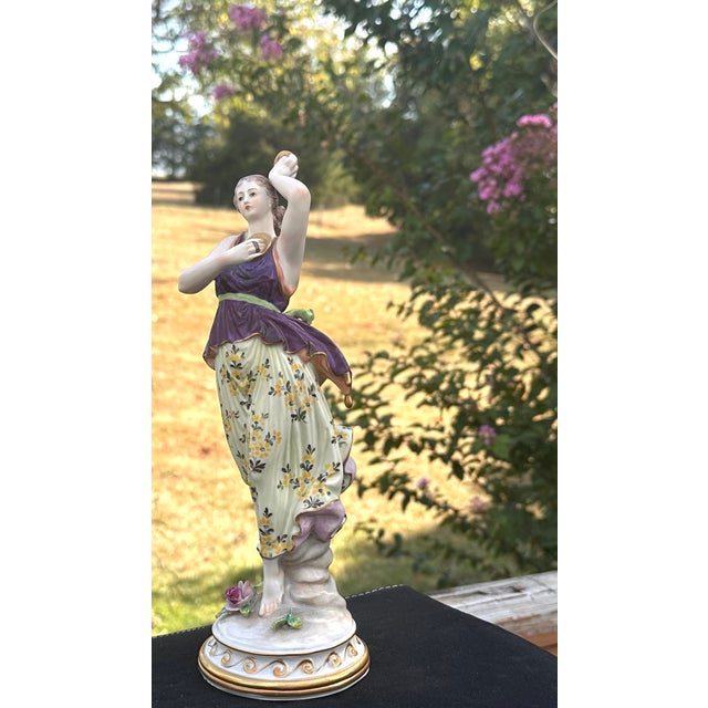 Dresden Volkstedt Porcelain Figurine Woman Dancer Musician For Sale - Image 18 of 18
