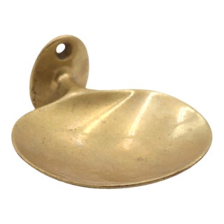 Vintage Brass Wall Mount Soap Holder For Sale