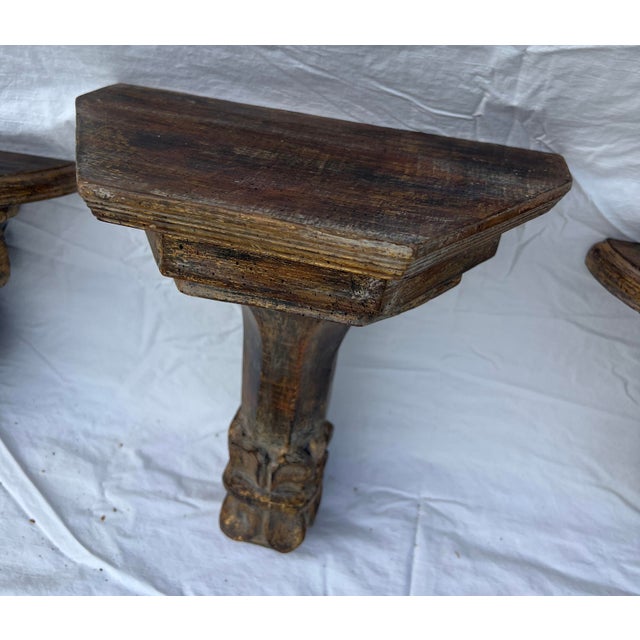 1980s Old World Mexican Hacienda Collection: Console Table With Monumental Mirror & Decorative Corbels, 5 Pieces For Sale - Image 17 of 18