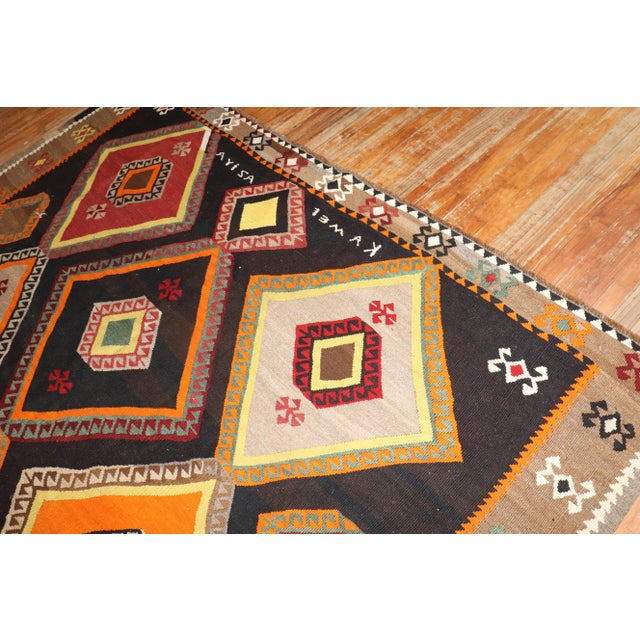 Mid 20th Century Vintage Colorful Large Scale Geometric Kilim, 8'2'' X 12'7'' For Sale In New York - Image 6 of 10