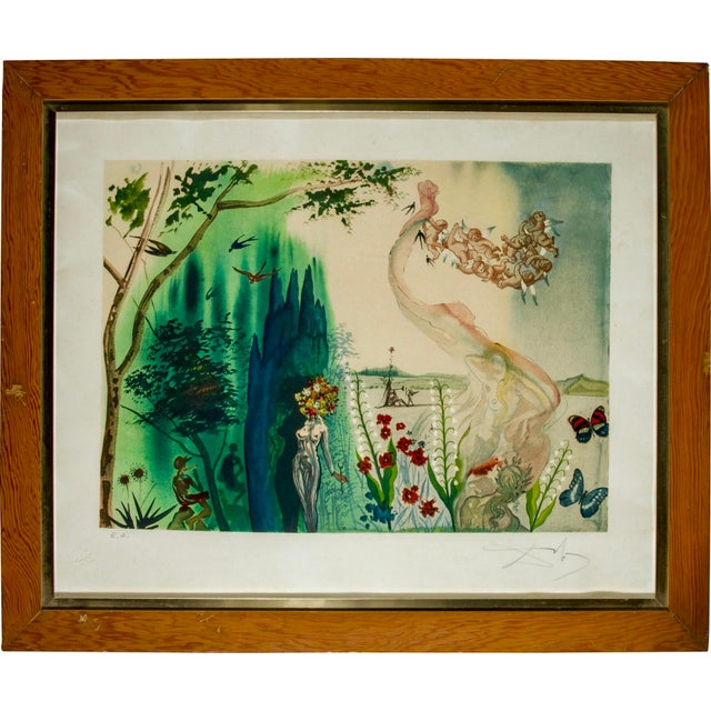 1970s Salvador Dalì 1970s Surrealist Signed Original Work on Paper For Sale - Image 5 of 6