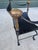Early 20th Century Vintage Italian Curule Savonarola Armchair in Black Leather Brass & Iron For Sale - Image 5 of 17