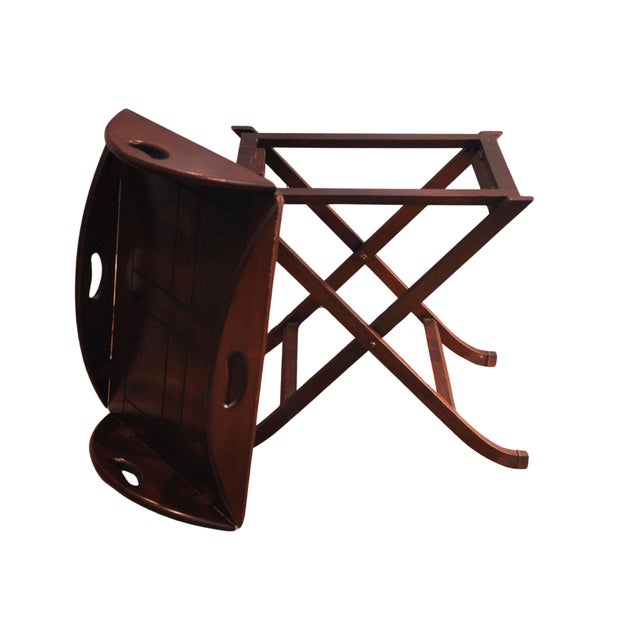 George III Butlers Tray with Folding Stand, Set of 2 For Sale - Image 6 of 14