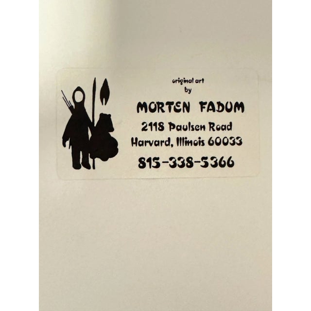 Orange 1970s Morten Fadum Mixed Media Dance to the Mother's Song Art For Sale - Image 8 of 9