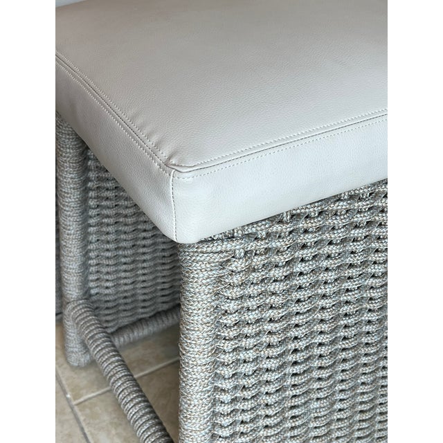 Baker McGuire Cuerda Counter Stool, Genuine Leather Seat, Rope Wrapped Aluminium Frame For Sale - Image 15 of 18