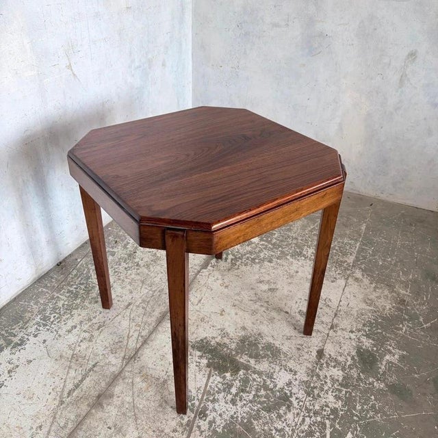 Vintage Art Deco Geometric Oak Cocktail Side Table, 1930s For Sale - Image 6 of 7