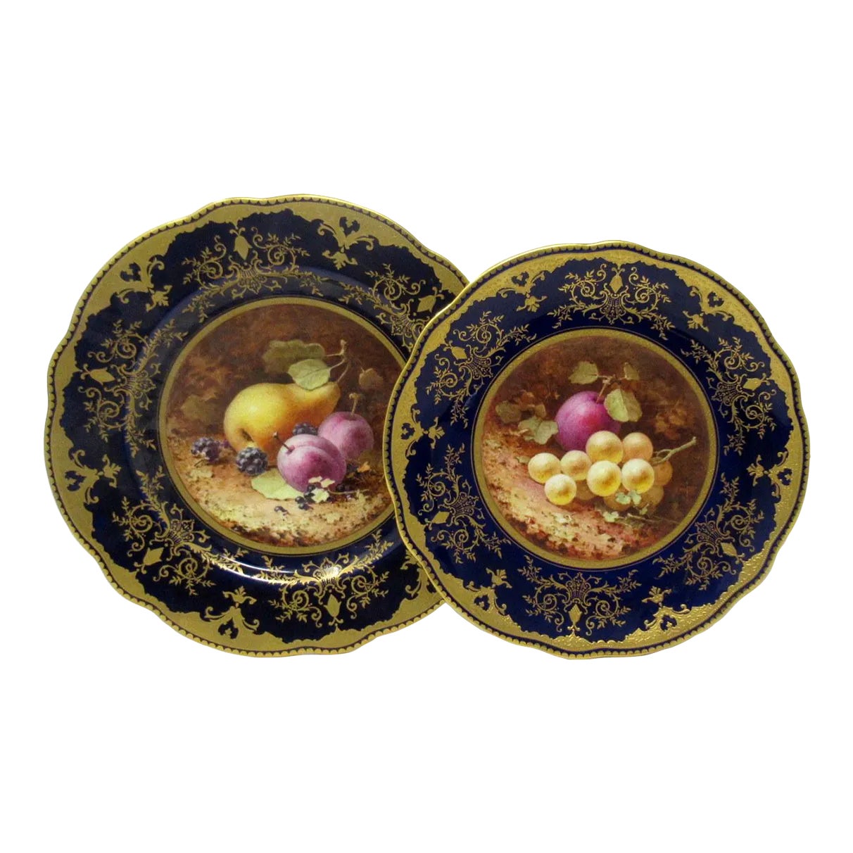 1910-20s Coalport Cabinet Plates Hand Painted by Frederick Chivers