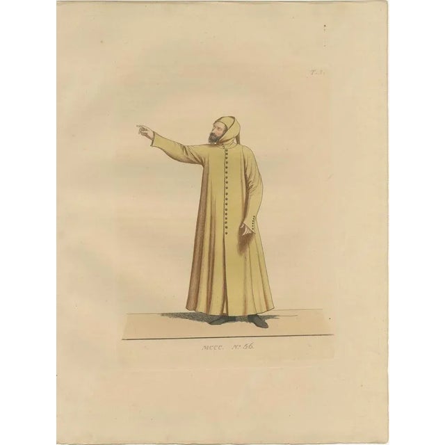Gold Cardinal, Commoner, and Florentine Noble Costume in 15th Century Italy, 1845, Paper, Set of 3 For Sale - Image 8 of 10