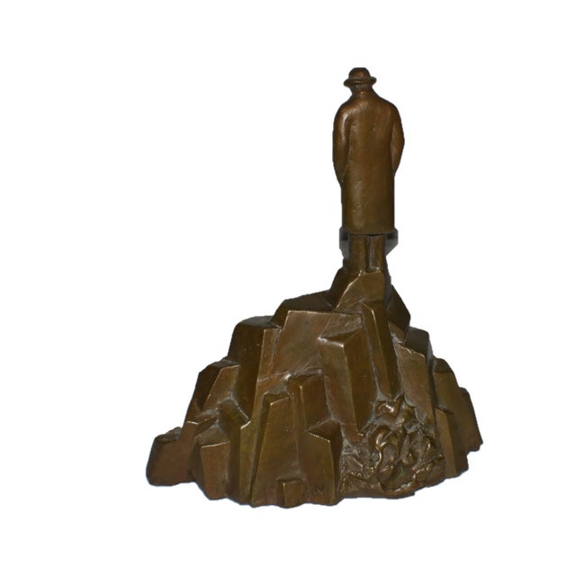 Siegfried Neuenhausen Signed Bronze Sculpture "Man On Mountain" limited edition of 60. The sculpture is used in great...