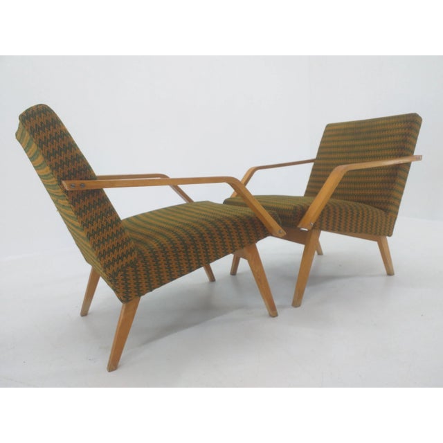 Brown Set of Mid-Century Armchairs from TON, 1970s For Sale - Image 8 of 10
