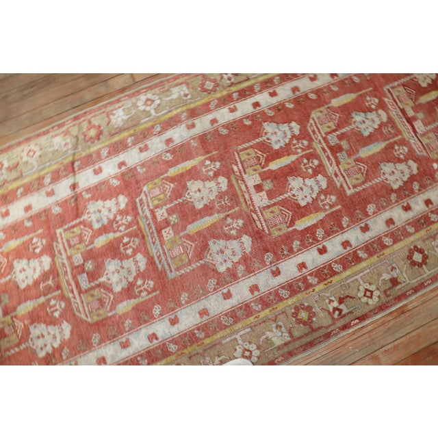 Red Soft Red Antique Turkish Melas Early 20th Century Runner - 3'5" x 13' For Sale - Image 8 of 18