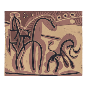 1962 Pablo Picasso Linocut Engraving "Picador and Bull"