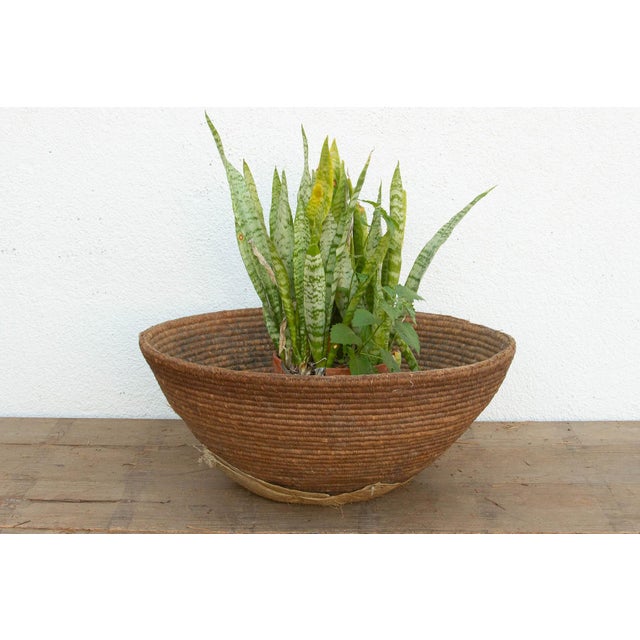 Tan Large 25" Dm Nomadic Basket With Center Patch For Sale - Image 8 of 8