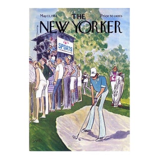 1974 Vintage New Yorker Magazine Cover, May 13, Charles Saxon Cover Art, Golf For Sale
