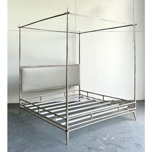 Vintage Metal King Canopy Bed Frame For Sale - Image 11 of 12