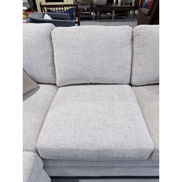Comfortable Craftmaster Neutral Fabric Sectional Sofa For Sale - Image 10 of 12