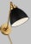 Contemporary Chapman & Myers by Visual Comfort Studio Wellfleet Single Arm Dome Task Sconce, Midnight Black & Burnished Brass For Sale - Image 3 of 5
