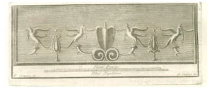 Aniello Cataneo, Animals Pompeian Fresco, 18th Century, Etching
