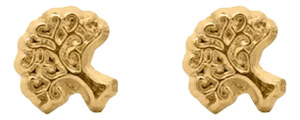 14k Gold Tree of Life Stud Earrings on Screw Backs - 2 Pieces